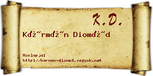 Kármán Dioméd névjegykártya